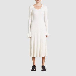 Anna Quan Mara Long Sleeve Midi Rib Knit Dress